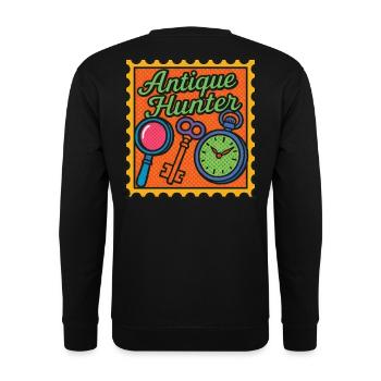 Antique Hunter Retro Vintage Design for Collectors - Unisex Sweatshirt - black - Back - Alina (178cm)