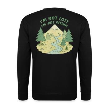 I'm not lost, I'm just offline - Unisex Sweatshirt - black - Back - Alina (178cm)