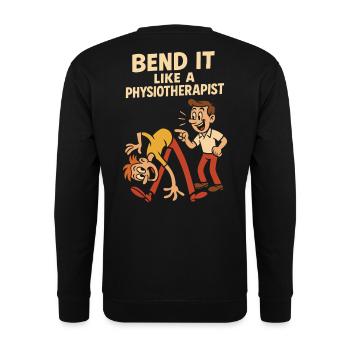 Bending like a physiotherapist - Unisex Sweatshirt - black - Back - Alina (178cm)