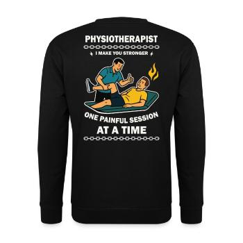 Physiotherapy with humor Making patients stronger - Unisex Sweatshirt - black - Back - Alina (178cm)