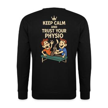 Physiotherapist Keep calm Trust - Unisex Sweatshirt - black - Back - Alina (178cm)