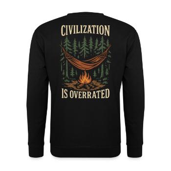 Civilization is overrated prepper survival - Unisex Sweatshirt - black - Back - Alina (178cm)