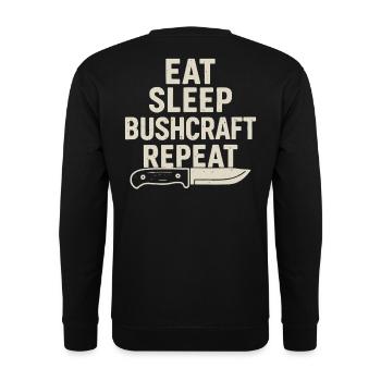 Eating Sleeping Bushcraft Repetition Prepper - Unisex Sweatshirt - black - Back - Alina (178cm)