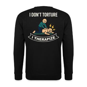 Physiotherapie Ich Quäle Nicht Ich Therapiere - Unisex Pullover - Schwarz - Hinten - Alina (178cm)