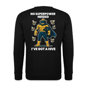 Bee Beekeeper Superpower Hive Honey - Unisex Sweatshirt - black - Back - Michal (187cm)