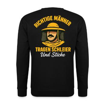 Abeilles Apiculteur Vrai Hommes Porter Voile - Sweat-shirt Unisexe - noir - Dos - Michal (187cm)