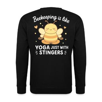 Bee Beekeeper Yoga Juste avec des dards - Sweat-shirt Unisexe - noir - Dos - Alina (178cm)