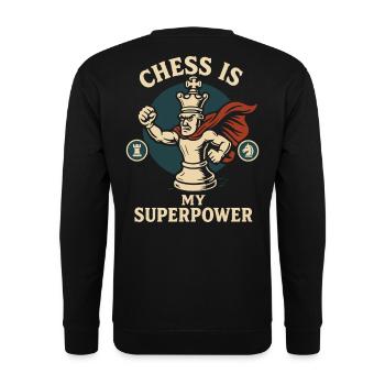 Schach Ist Meine Superkraft Lustiges - Unisex Pullover - Schwarz - Hinten - Alina (178cm)