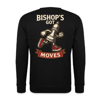 Bishop Got Moves Chess Player Board Game - Unisex Sweatshirt - black - Back - Alina (178cm)
