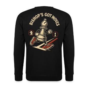 Bishop's Got Moves Chess Player Humor - Unisex Sweatshirt - black - Back - Alina (178cm)
