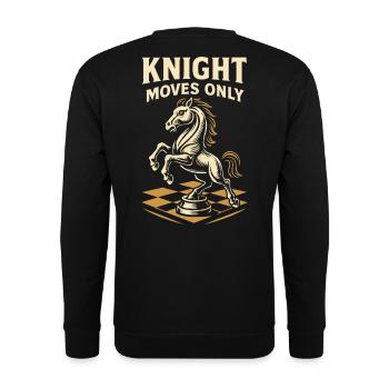 Schachspieler Ritter Bewegt Sich Nur Brettspiel - Unisex Pullover - Schwarz - Hinten - Alina (178cm)