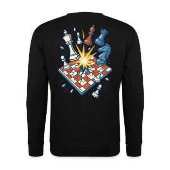 Chess Explosion Funny Chess Player Design - Unisex Sweatshirt - black - Back - Alina (178cm)