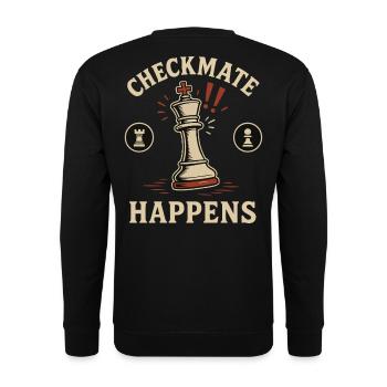 Le jeu d’échecs Checkmate Happens - Sweat-shirt Unisexe - noir - Dos - Michal (187cm)