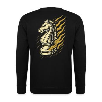 Chess Player Knight Figure Board Game - Unisex Sweatshirt - black - Back - Michal (187cm)