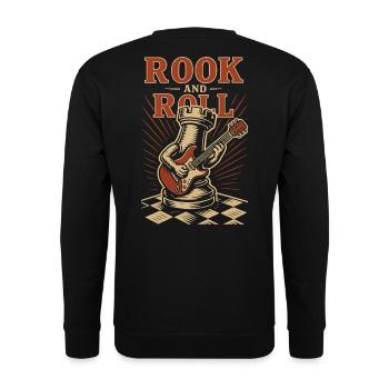 Rook And Roll Chess Player Board Game Fun - Unisex Sweatshirt - black - Back - Alina (178cm)