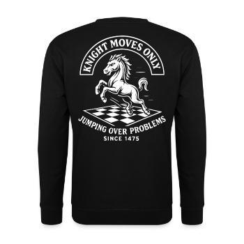 knight moves only chess players humor - Unisex Sweatshirt - black - Back - Alina (178cm)