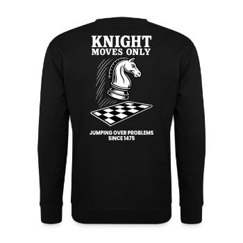 Ritter Bewegt Sich Nur Springend Über Probleme - Unisex Pullover - Schwarz - Hinten - Alina (178cm)
