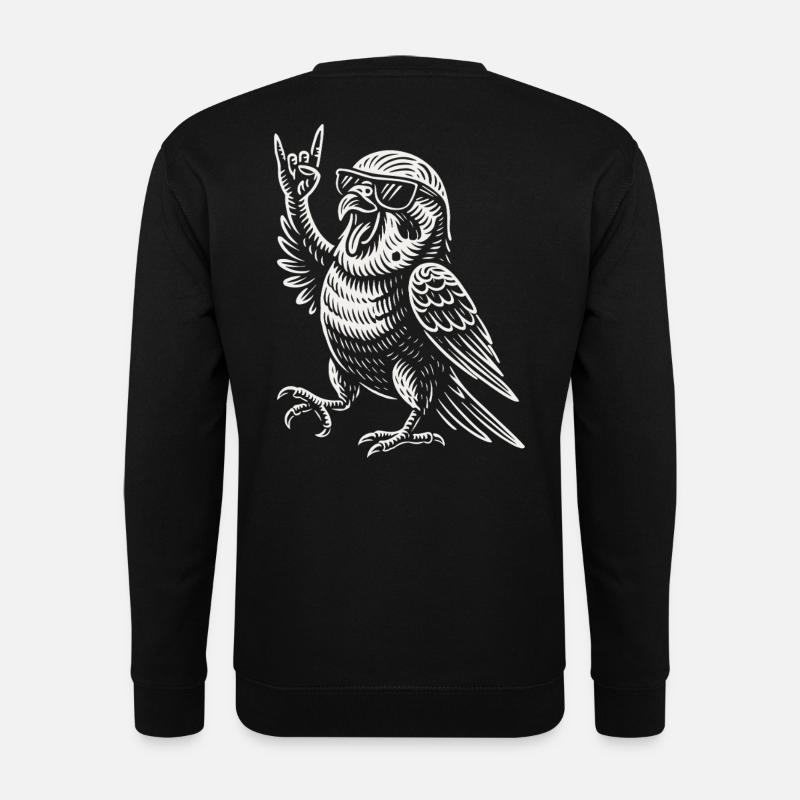 Lustig Heavy Metal Wellensittich Vogel Rock Musik - Unisex Pullover - Schwarz