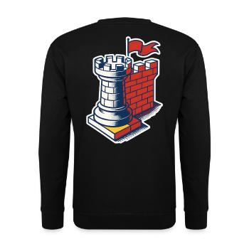 Chess Player Tower as Castle Chess Lover - Unisex Sweatshirt - black - Back - Alina (178cm)