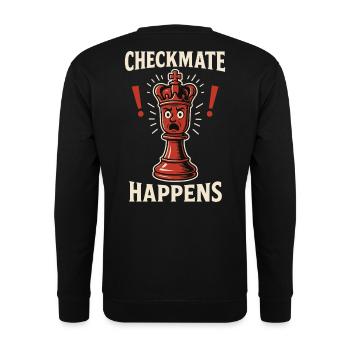 Checkmate Happens Chess Player Board Game - Unisex Sweatshirt - black - Back - Michal (187cm)