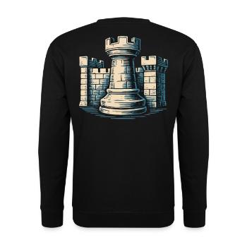 Chess Rook Fortress Chess Players Unite - Unisex Sweatshirt - black - Back - Alina (178cm)