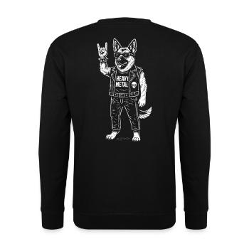 Heavy Metal Chien Rock Musique Drôle Allemand - Sweat-shirt Unisexe - noir - Dos - Alina (178cm)