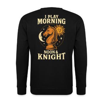 Joueur d’échecs Matin Midi Chevalier Amateurs d’échecs - Sweat-shirt Unisexe - noir - Dos - Alina (178cm)
