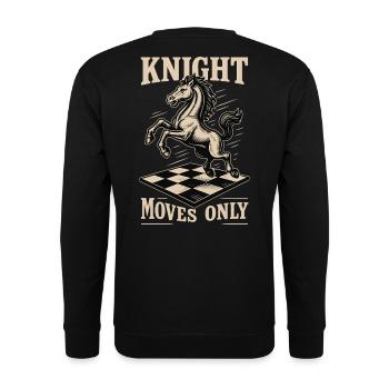 Ritter Bewegt Sich Nur Schachspieler Brettspiel - Unisex Pullover - Schwarz - Hinten - Alina (178cm)