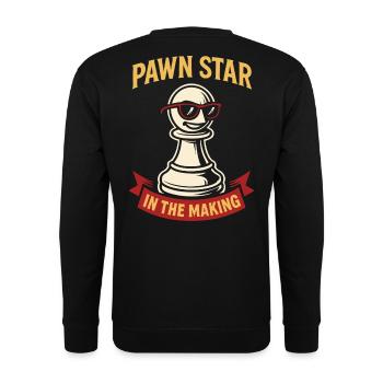 Bauernstar Im Entstehen Schachspieler - Unisex Pullover - Schwarz - Hinten - Alina (178cm)