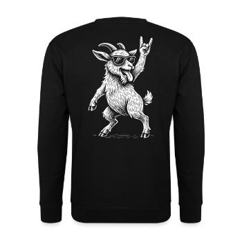 Metal Musik Pygmäen Ziege Rock Musik Heavy Metal - Unisex Pullover - Schwarz - Hinten - Alina (178cm)