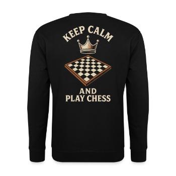 Keep Calm And Play Chess Board Game Design - Unisex Sweatshirt - black - Back - Alina (178cm)