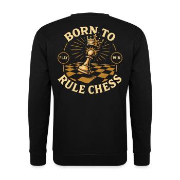 Born To Rule Chess Player King Queen - Unisex Sweatshirt - black - Back - Michal (187cm)