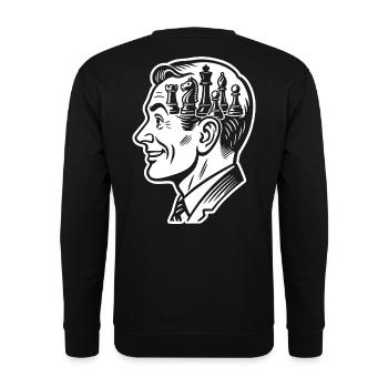 Joueur d’échecs cerveau pièces d’échecs - Sweat-shirt Unisexe - noir - Dos - Alina (178cm)