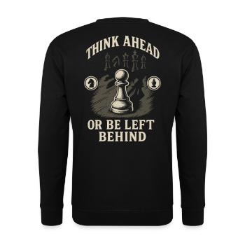 Think ahead or lag behind - Unisex Sweatshirt - black - Back - Alina (178cm)