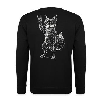 Rockmusik Metal Musik Lustiger Fuchs Heavy Metal - Unisex Pullover - Schwarz - Hinten - Alina (178cm)