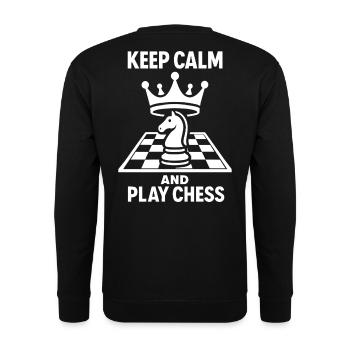 Keep Calm And Play Chess Funny Chess Lovers - Unisex Sweatshirt - black - Back - Alina (178cm)