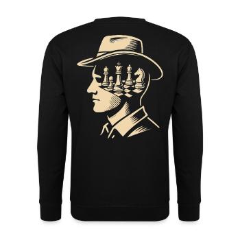 Schachspieler Geist Brettspiel Männer Frauen - Unisex Pullover - Schwarz - Hinten - Alina (178cm)