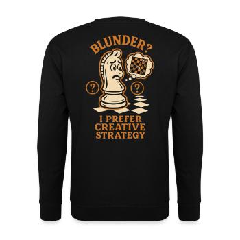 Gaffe Stratégie créative Joueur d’échecs - Sweat-shirt Unisexe - noir - Dos - Alina (178cm)