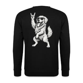 Labrador Retriever Rock Musique Drôle Chien Dur - Sweat-shirt Unisexe - noir - Dos - Michal (187cm)