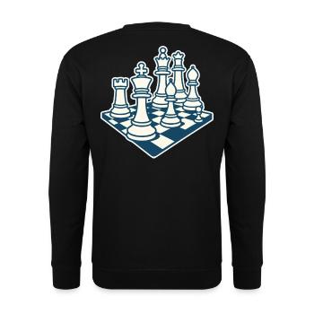 Chess Player Chess Pieces Board Game Art - Unisex Sweatshirt - black - Back - Alina (178cm)