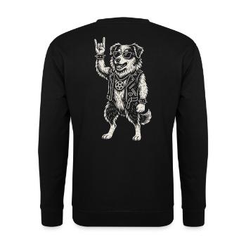 Musique rock Drôle Berger australien Chien - Sweat-shirt Unisexe - noir - Dos - Michal (187cm)