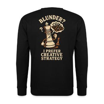 Schnitzer? Ich Bevorzuge Kreative Strategie - Unisex Pullover - Schwarz - Hinten - Alina (178cm)