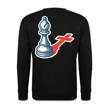 Chess Player Funny Bishop Shadow Design - Unisex Sweatshirt - black - Back - Alina (178cm)