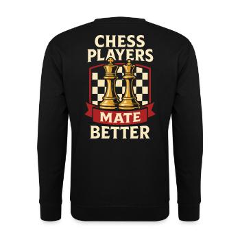 Joueur d’échecs échec et mat Meilleur humour échec et mat - Sweat-shirt Unisexe - noir - Dos - Michal (187cm)