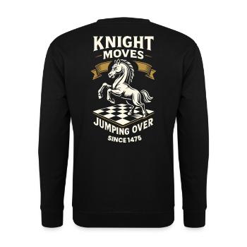 Le cavalier se déplace et saute par-dessus le joueur d’échecs - Sweat-shirt Unisexe - noir - Dos - Michal (187cm)