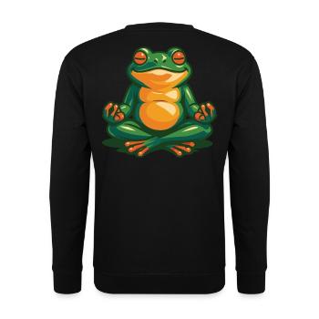 Affirmation Frosch Zum Thema Psychische Gesundheit - Unisex Pullover - Schwarz - Hinten - Alina (178cm)
