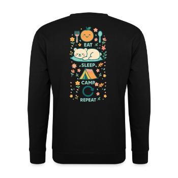 Manger Dormir Camp Répéter Funny Camper - Sweat-shirt Unisexe - noir - Dos - Michal (187cm)