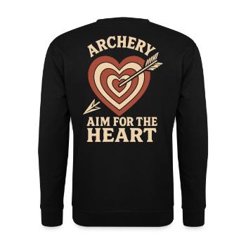 Archery Aim For The Heart Archer Bow - Unisex Sweatshirt - black - Back - Alina (178cm)