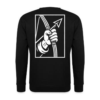 Tir à l’arc main avec flèche - Sweat-shirt Unisexe - noir - Dos - Alina (178cm)