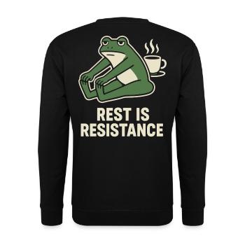 Calmness is resistance mindfulness affirmation - Unisex Sweatshirt - black - Back - Alina (178cm)